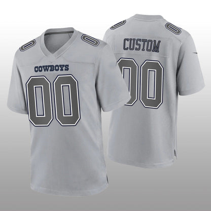 Custom Dallas Cowboys Gray Atmosphere Game Jersey Stitched Football Jerseys