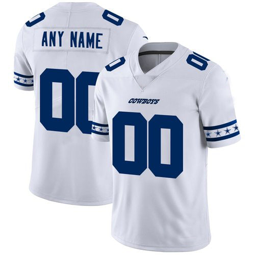 Custom Dallas Cowboys White Team Logo Vapor Limited Jersey Stitched Jersey Football Jerseys