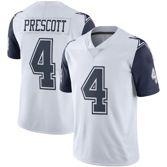 Dallas Cowboys #4 Dak Prescott White Color Rush Vapor Limited Jersey Stitched American Football Jerseys