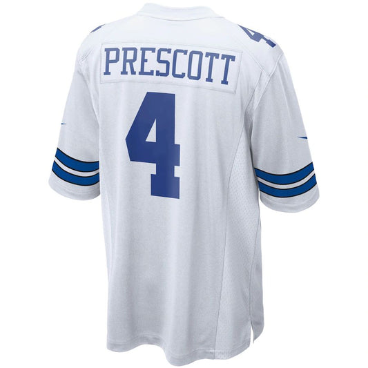 Dallas Cowboys #4 Dak Prescott White Game Team Jersey Stitched American Football Jerseys