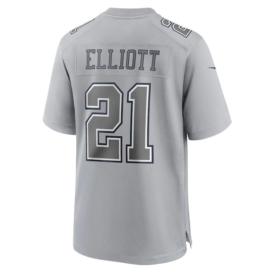 Dallas Cowboys #21 Ezekiel Elliott Gray Atmosphere Fashion Game Jersey Stitched American Football Jerseys