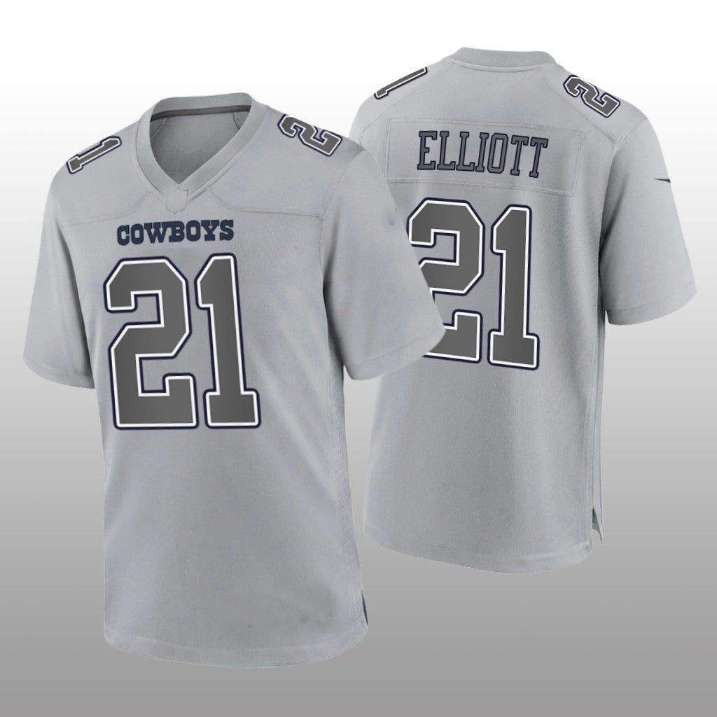 Dallas Cowboys #21 Ezekiel Elliott Gray Atmosphere Game Jersey Fashion Jersey American Jerseys