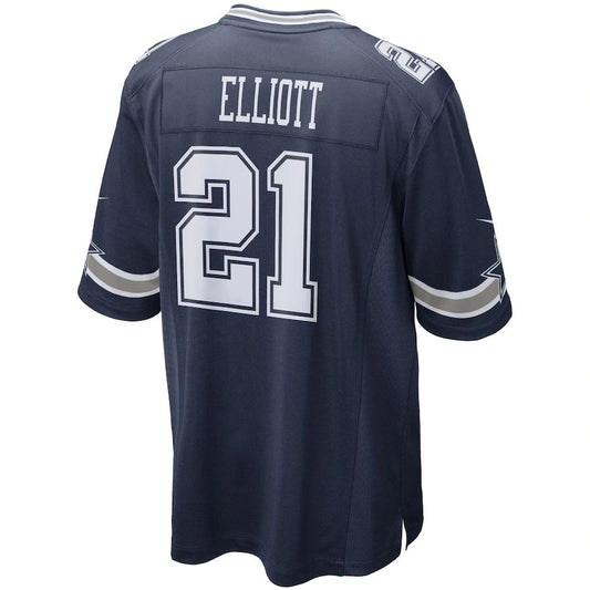 Dallas Cowboys #21 Ezekiel Elliott Navy Game Team Jersey Stitched American Football Jerseys