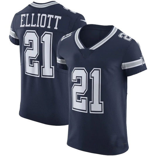 Dallas Cowboys #21 Ezekiel Elliott  Navy Vapor Elite Jersey Stitched American Football Jerseys