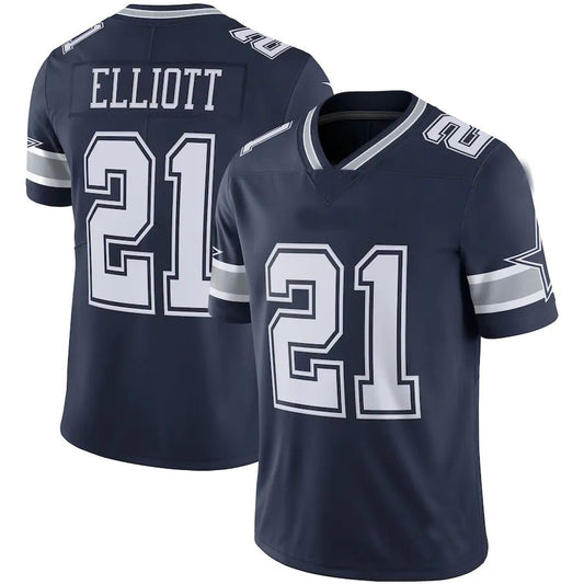 Dallas Cowboys #21 Ezekiel Elliott Navy Vapor Limited Jersey Stitched American Football Jerseys