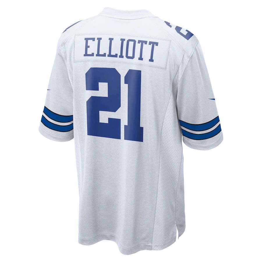 Dallas Cowboys #21 Ezekiel Elliott White Team Game Jersey Stitched American Football Jerseys