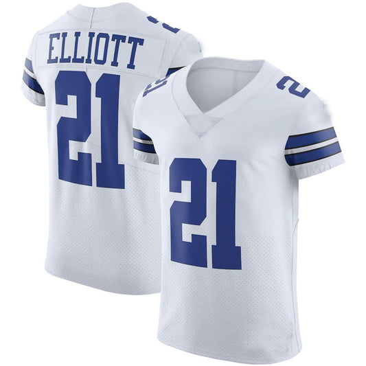 Dallas Cowboys #21 Ezekiel Elliott White Vapor Elite Jersey Stitched American Football Jerseys