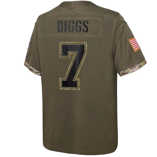 Dallas Cowboys #7 Trevon Diggs  Olive 2022 Salute To Service Player Limited Jersey Stitched American Football Jerseys