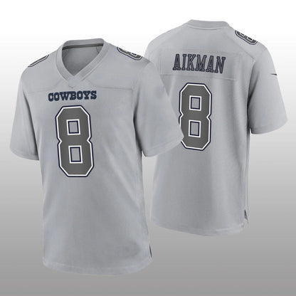 Dallas Cowboys #8 Troy Aikman Gray Atmosphere Game Retired Player Jersey Fashion Jersey American Jerseys