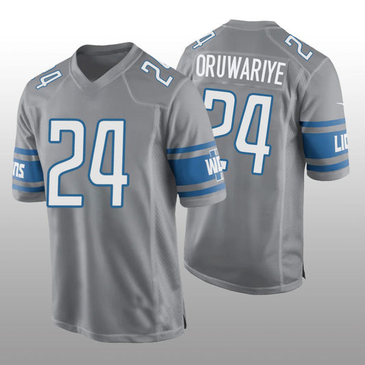 Detroit Lions #24 Amani Oruwariye Alternate Game Jersey - Silver American Football Jerseys