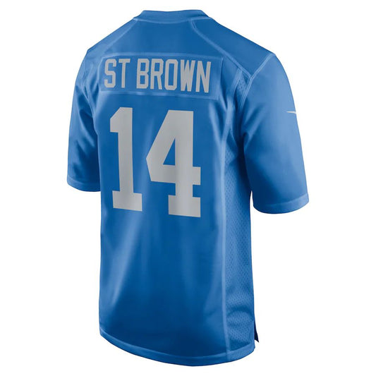 Detroit Lions #14 Amon-Ra St. Brown Blue Player Game Jersey Stitched American Football Jerseys