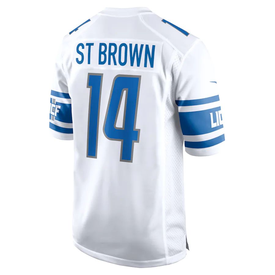 Detroit Lions #14 Amon-Ra St. Brown White Player Game Jersey Stitched American Football Jerseys