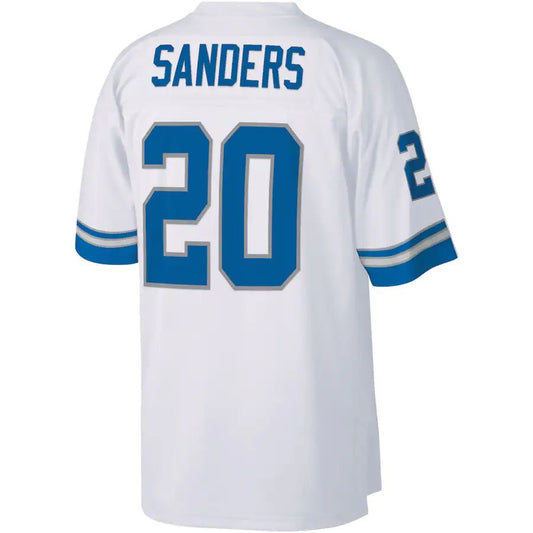 Detroit Lions #20 Barry Sanders Mitchell & Ness White Legacy Replica Jersey Stitched American Football Jerseys