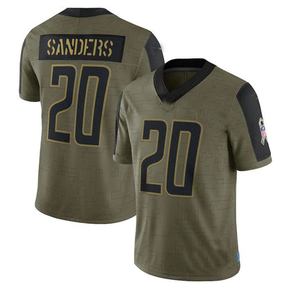 Detroit Lions #20 Barry Sanders Olive 2021 Salute To Service Retired Player Limited Jersey Stitched American Football Jerseys