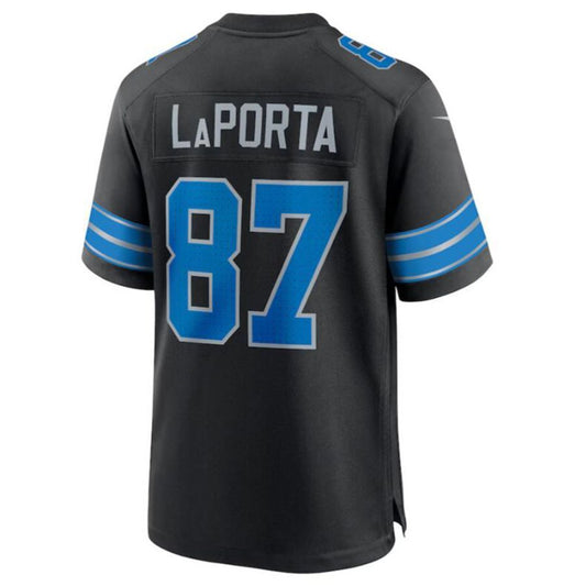 Detroit Lions #87 Sam LaPorta Black 2nd Alternate Game Jersey American Football Jerseys