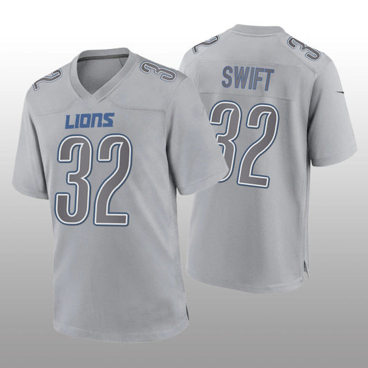 Detroit Lions #32 D'Andre Swift  Gray Game Atmosphere Jersey Stitched American Football Jerseys