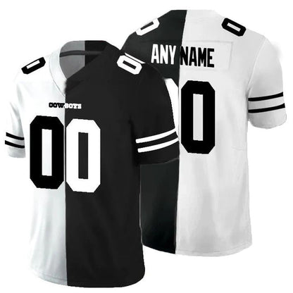 Custom Dallas Cowboys Black V White Peace Split Vapor Untouchable Limited Jersey Stitched Jersey Football Jerseys