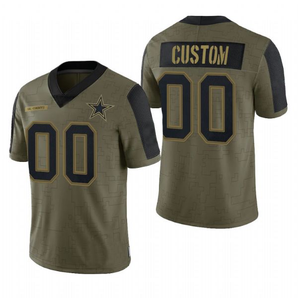 Custom Dallas Cowboys Olive 2021 Salute To Service Limited Football Jersey