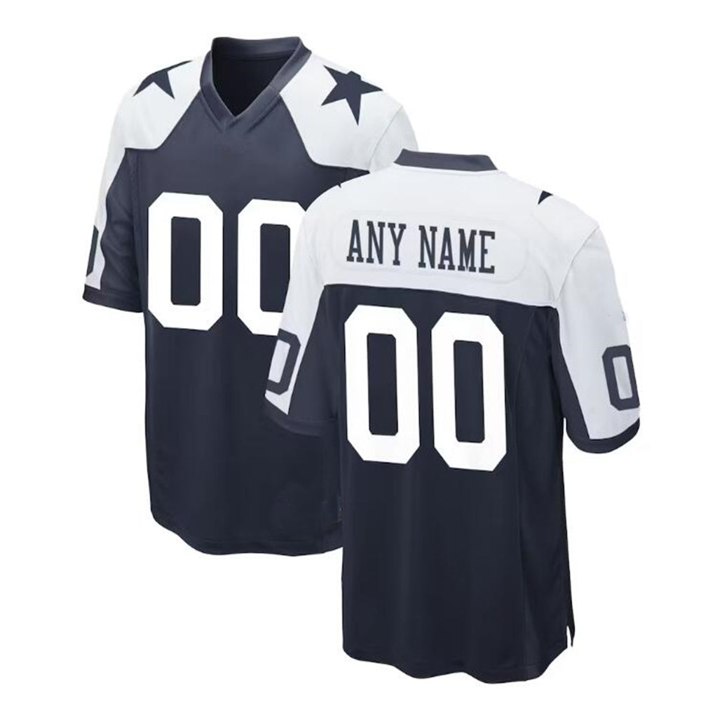 Custom  Dallas Cowboys Navy Alternate Game Jersey Stitched Football Jerseys