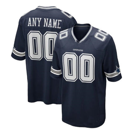 Custom  Dallas Cowboys  Navy Game Jersey Stitched Football Jerseys