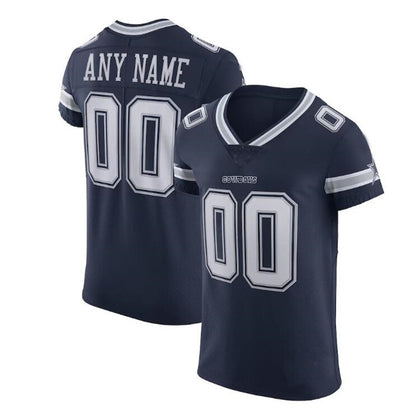 Custom  Dallas Cowboys Navy Vapor Elite Jersey Stitched Football Jerseys