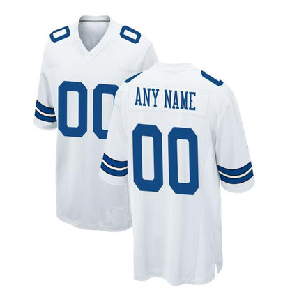 Custom  Dallas Cowboys White Game Jersey Stitched Football Jerseys