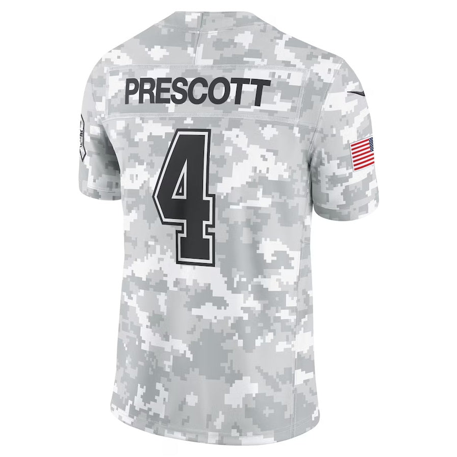 Dallas Cowboys #4 Dak Prescott Arctic Camo 2024 Salute to Service Limited Stitched American Football Jerseys