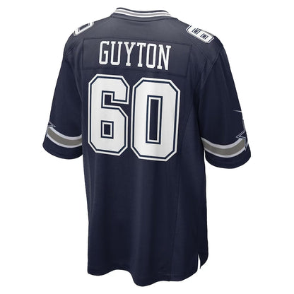 Dallas Cowboys #60 Tyler Guyton 2024 Draft First Round Pick Player Game Jersey - Navy American Football Jerseys