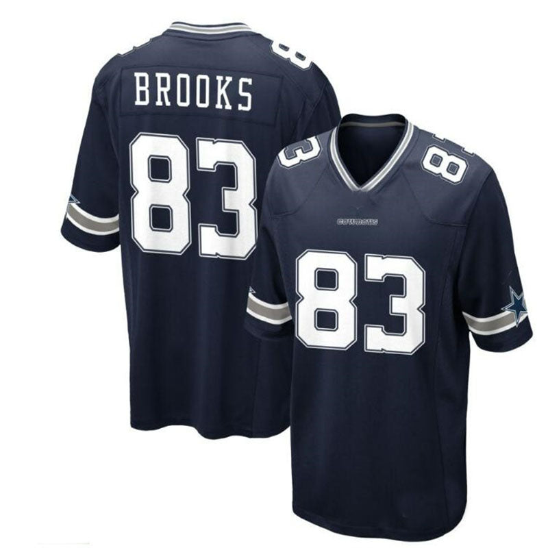 Dallas Cowboys #83 Jalen Brooks Game Jersey - Navy Stitched American Football Jerseys