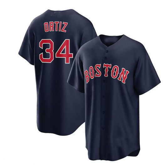 Boston Red Sox  #34 David Ortiz Alternate Replica Player Jersey - Navy Baseball Jerseys