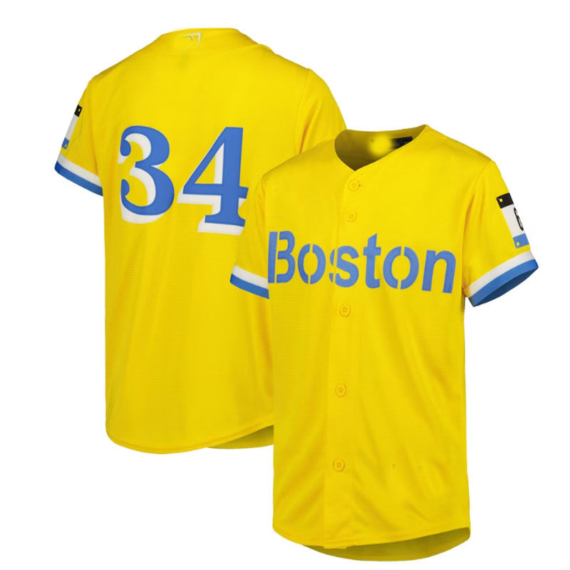 Boston Red Sox  #34 David Ortiz  City Connect Replica Player Jersey - Gold Baseball Jerseys