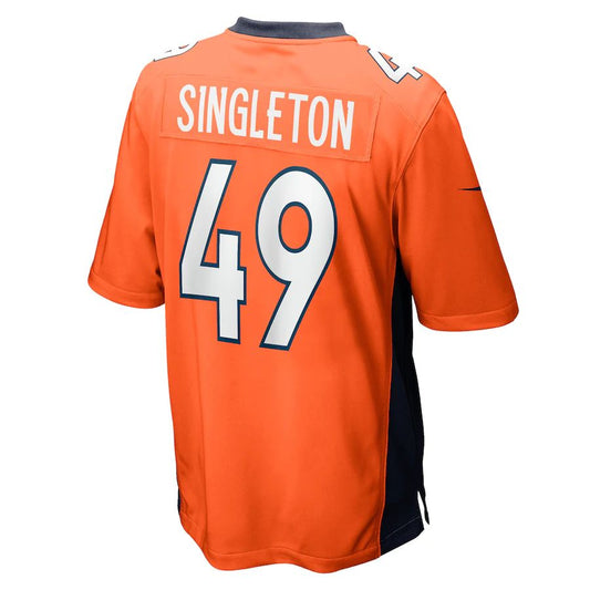 Denver Broncos #49 Alex Singleton Orange Game Player Jersey Stitched American Football Jerseys