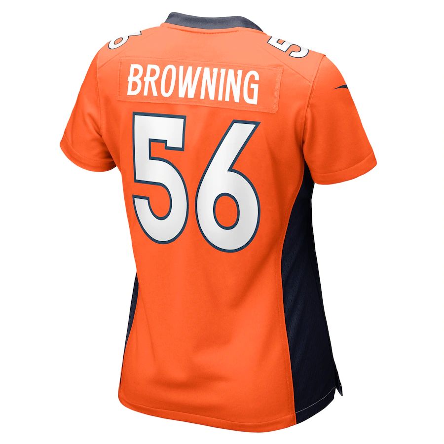 Denver Broncos #56 Baron Browning Orange Game Jersey Stitched American Football Jerseys