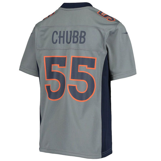 Denver Broncos #55 Bradley Chubb Gray Inverted Team Game Jersey Stitched American Football Jerseys