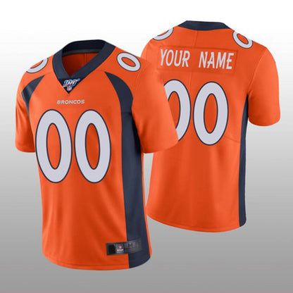 Custom Denver Broncos Orange Vapor Limited 100th Season Jersey Stitched Jersey American Football Jerseys