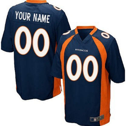 Custom Denver Broncos Blue Game Jersey Stitched Jersey American Football Jerseys