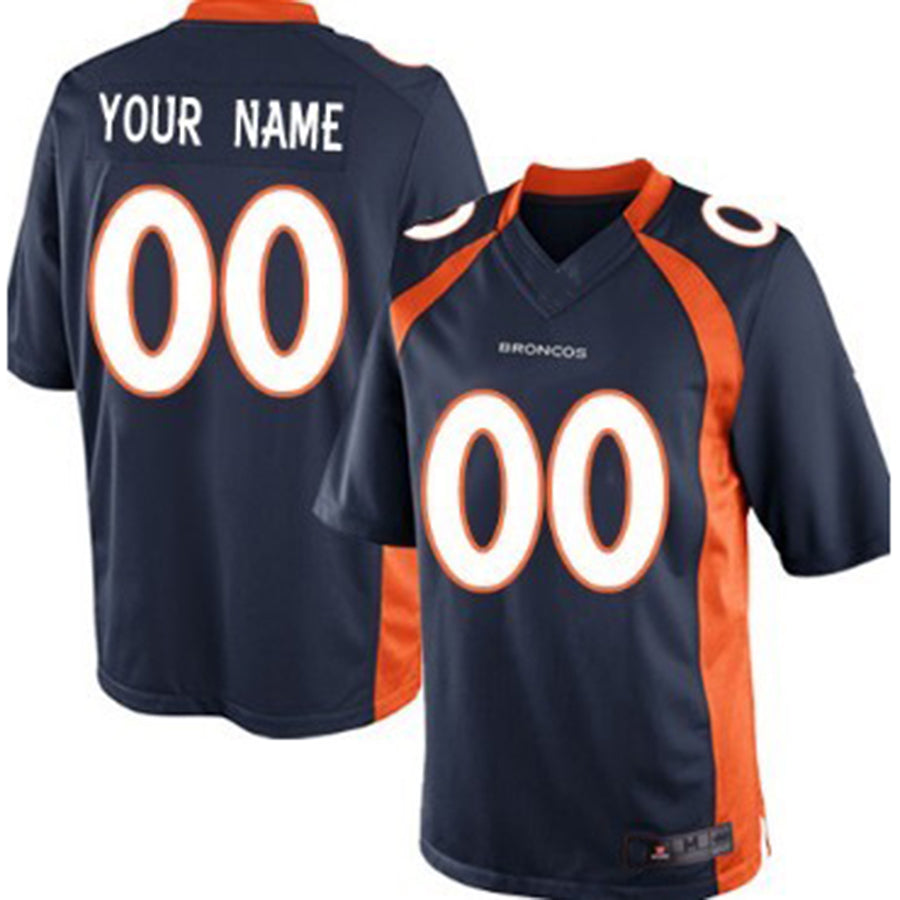 Custom Denver Broncos Blue Limited Jersey Stitched Jersey American Football Jerseys