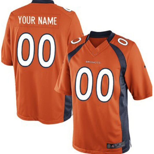 Custom Denver Broncos Orange Limited Jersey Stitched Jersey American Football Jerseys