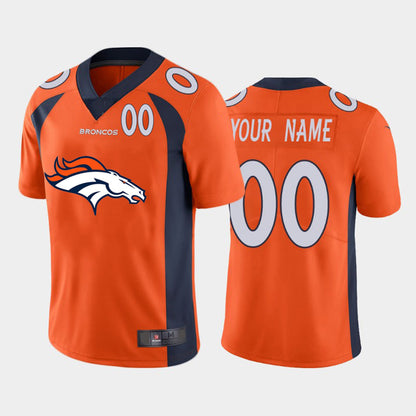 Custom Denver Broncos  Orange Team Big Logo Number Vapor Untouchable Limited Jersey Stitched Jersey American Football Jerseys