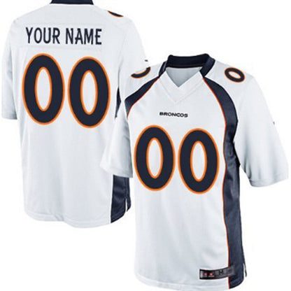 Custom Denver Broncos  White Limited Jersey Stitched Jersey American Football Jerseys