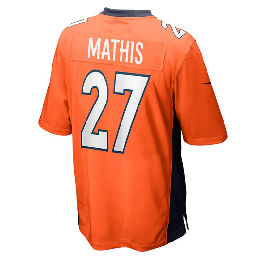 Denver Broncos #27 Damarri Mathis Orange Game Player Jersey Stitched American Football Jerseys