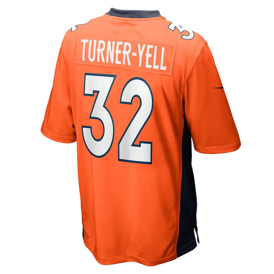 Denver Broncos #32 Delarrin Turner-Yell Orange Game Player Jersey Stitched American Football Jerseys