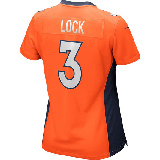 Denver Broncos #3 Drew Lock Orange Game Player Jersey Stitched American Football Jerseys