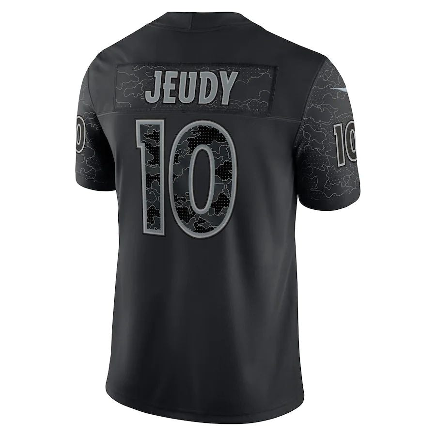 Denver Broncos #10 Jerry Jeudy Black RFLCTV Limited Jersey Stitched American Football Jerseys