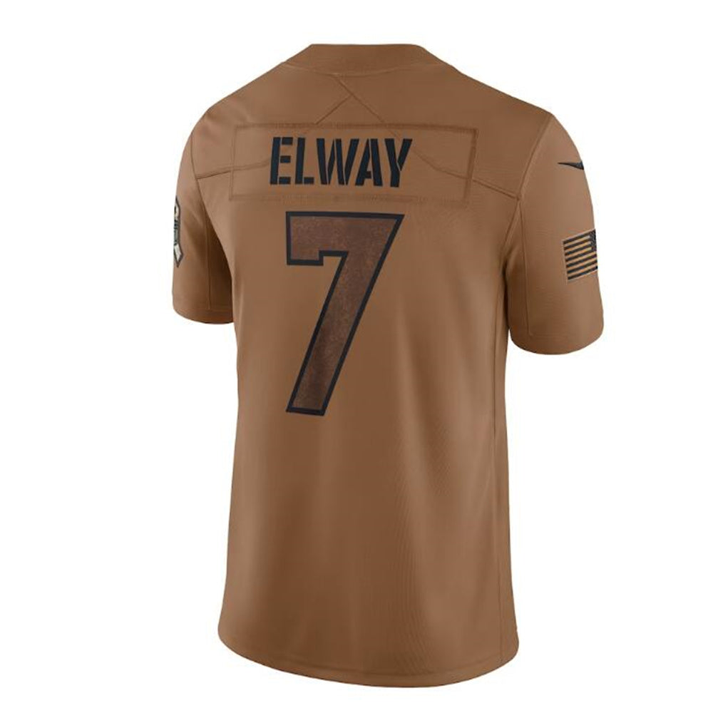 Denver Broncos #7 John Elway  Brown 2023 Salute To Service Retired Player Limited Jersey Stitched American Football Jerseys