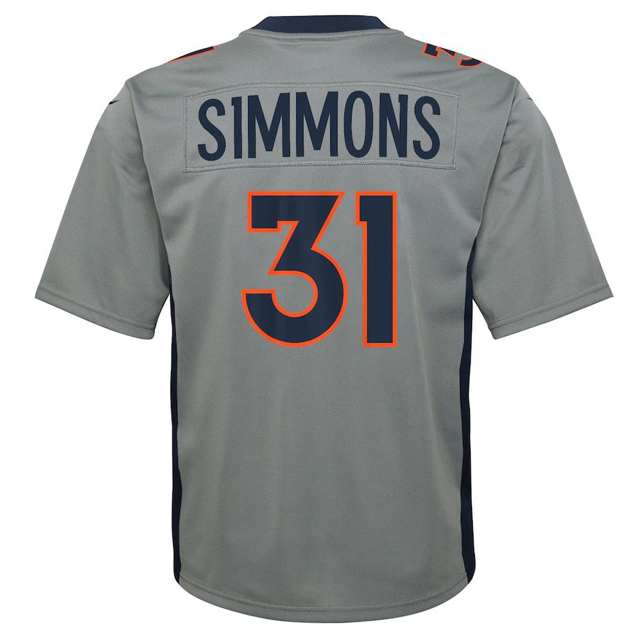 Denver Broncos #31 Justin Simmons Gray Inverted Game Jersey Stitched American Football Jerseys