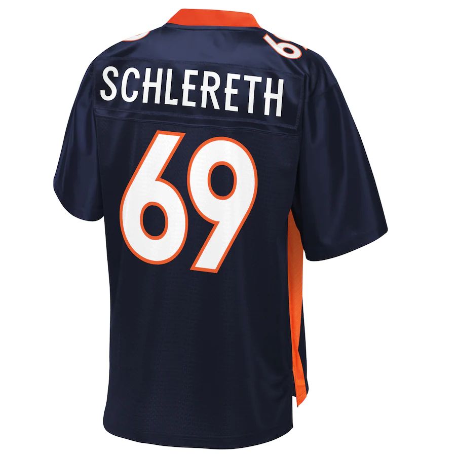 Denver Broncos #69 Mark Schlereth Pro Line Navy Replica Retired Player Jersey Stitched American Football Jerseys