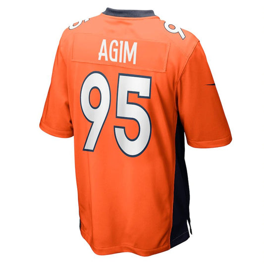 Denver Broncos #95 McTelvin Agim Orange Game Jersey Stitched American Football Jerseys