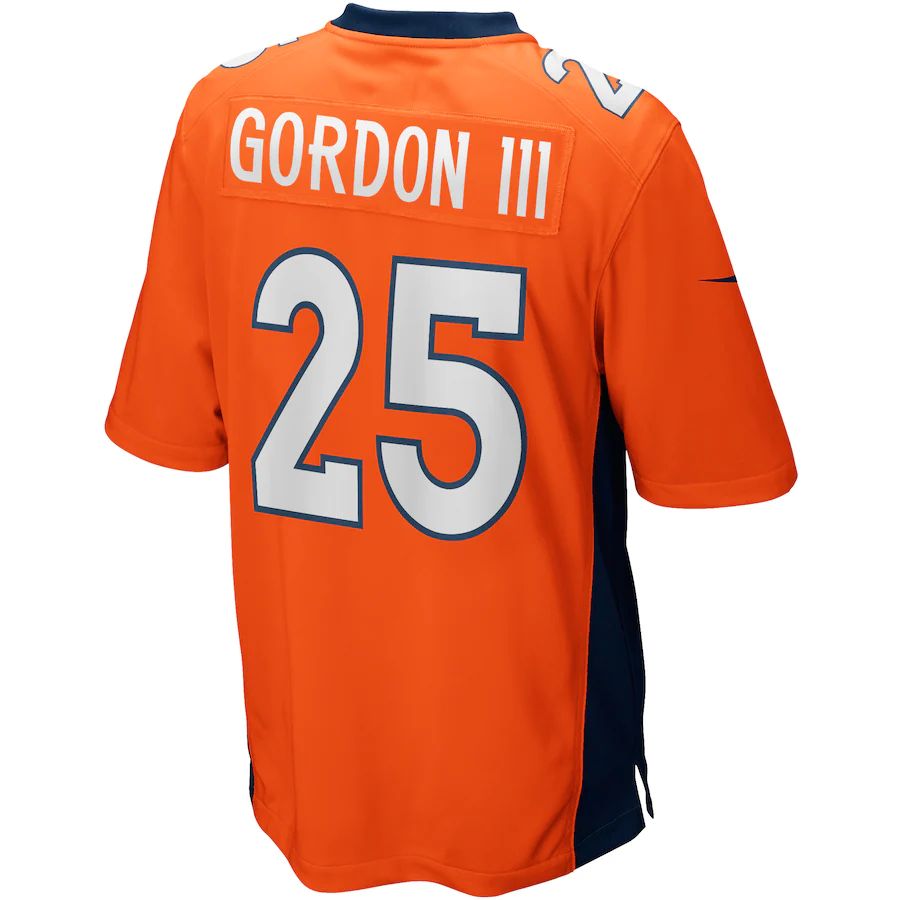 Denver Broncos #25 Melvin Gordon III Orange Game Jersey Stitched American Football Jerseys