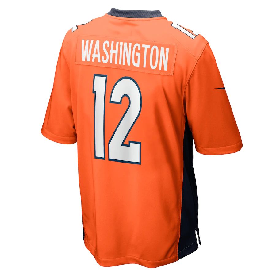 Denver Broncos #12 Montrell Washington Orange Game Player Jersey Stitched American Football Jerseys